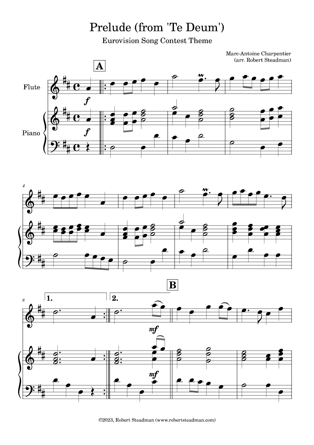 Prelude (from 'Te Deum') - EUROVISION SONG CONTEST THEME (arr. Robert Steadman)