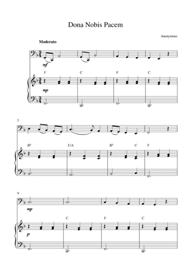 Dona Nobis Pacem (Grant us peace) (for bassoon solo and piano accompaniment) (arr. Kaiserin Rebecca)