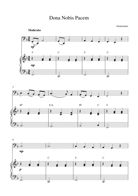 Dona Nobis Pacem (Grant us peace) (for bassoon solo and piano accompaniment) (arr. Kaiserin Rebecca)