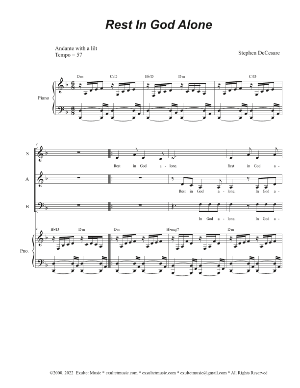 Rest In God Alone (Vocal Trio - (SAB)