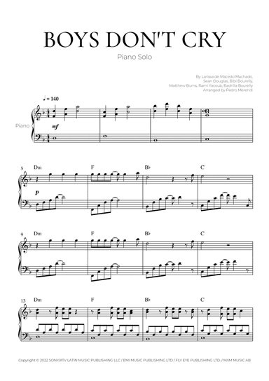 Boys Don't Cry (arr. Pedro Merendi)