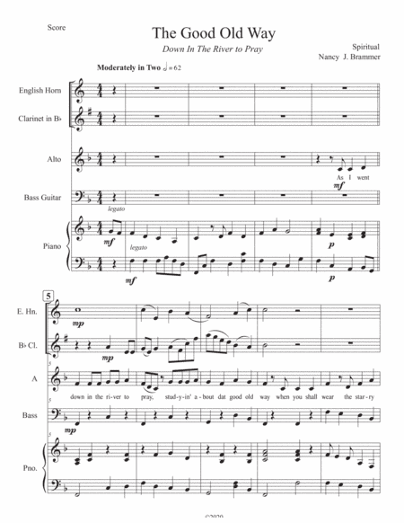 The Good Old Way - Woodwind Duo with Alto Voice, Piano and Bass (arr. Nancy J. Brammer)
