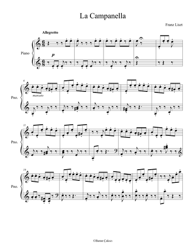 La Campanella in C (arr. Arr. Baran Çakıcı)