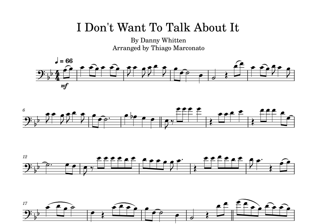 I Don't Want To Talk About It (arr. Thiago Marconato)