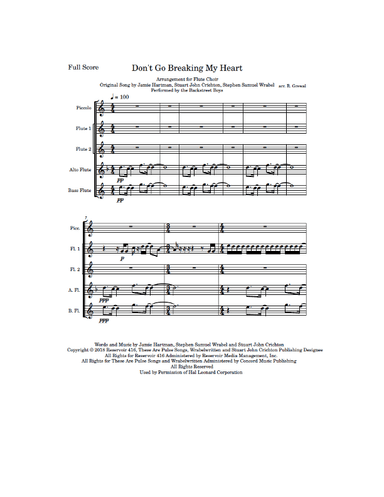 Don't Go Breaking My Heart (arr. R. Grewal)