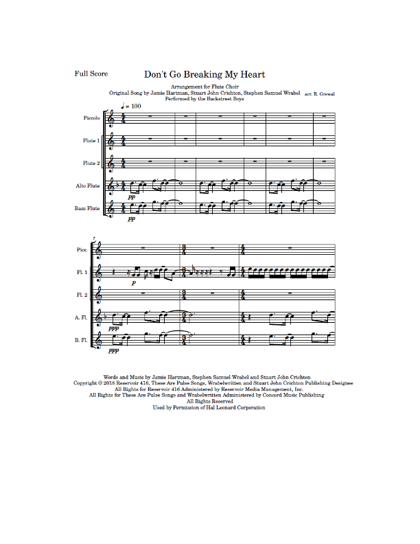 Don't Go Breaking My Heart (arr. R. Grewal)