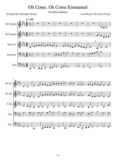 O Come, O Come Emmanuel (arr. Chris Decker)