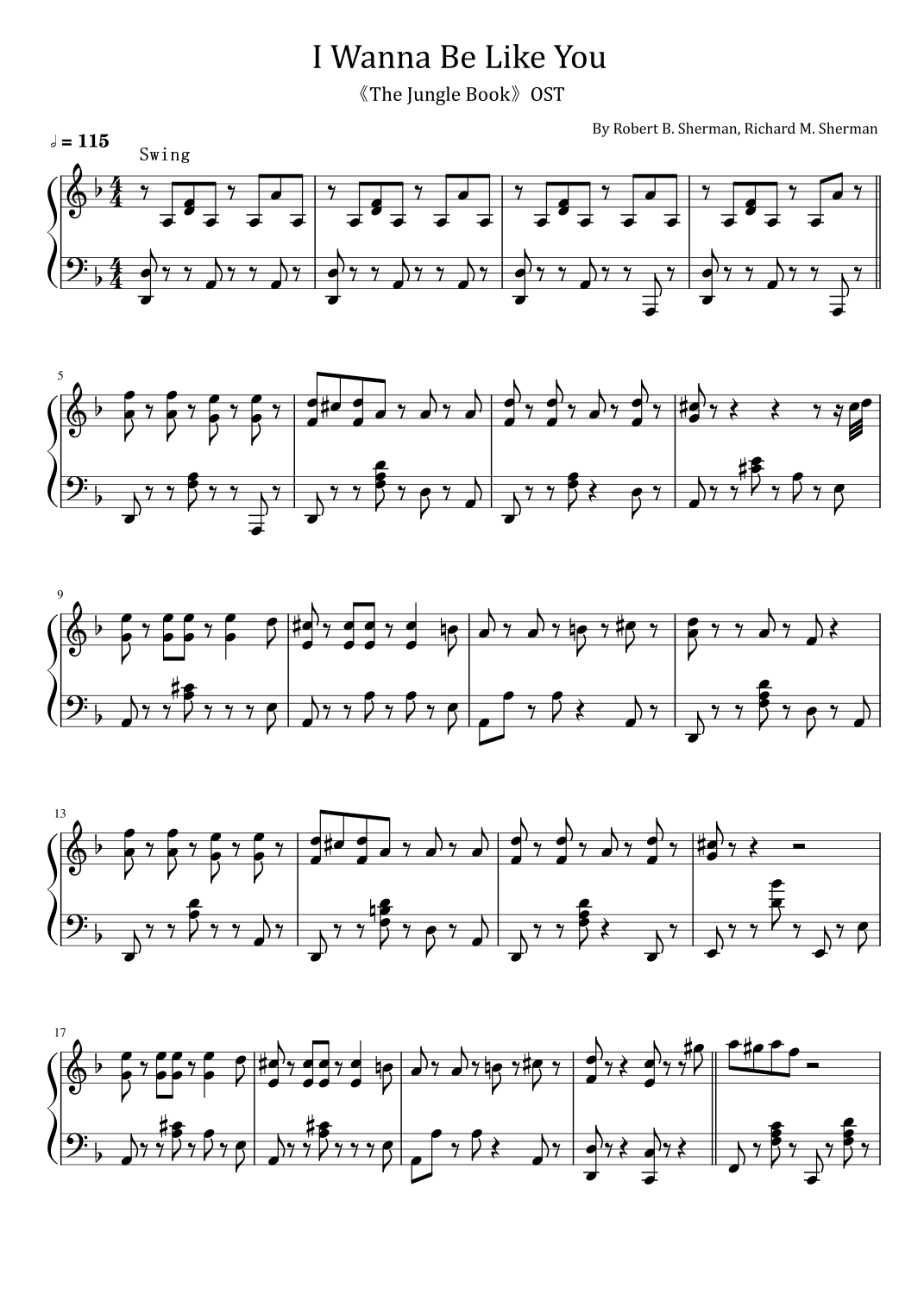 I Wan'na Be Like You (the Monkey Song) (arr. poon)