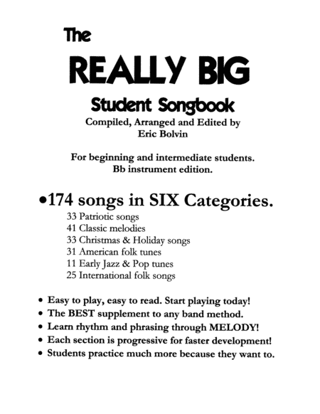 The Really Big Student Songbook Bb Edition (arr. Faded Duck Music)