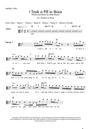 I Took A Pill In Ibiza (arr. Andrea La Rose)