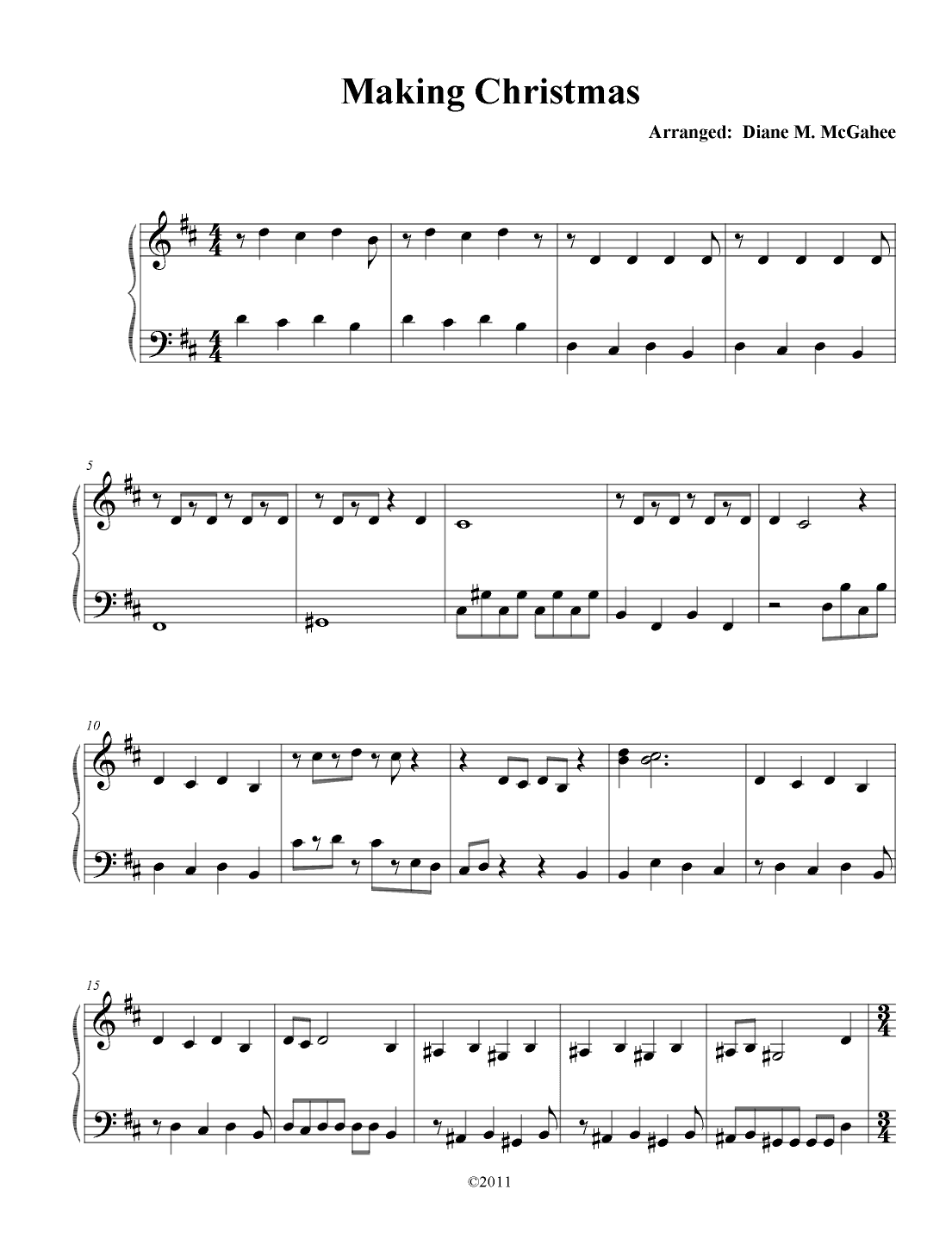 Making Christmas (arr. Arranged by Diane M. McGahee)