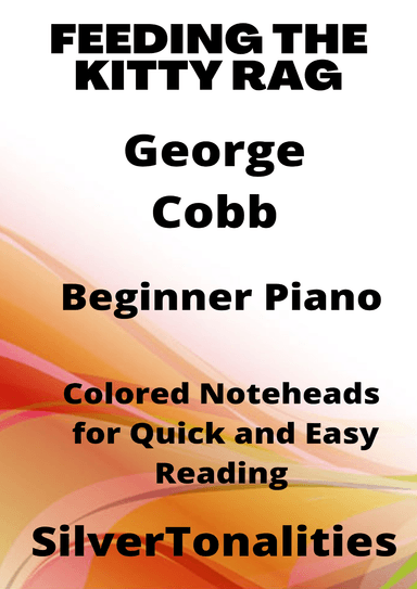 Feeding the Kitty Rag Beginner Piano Sheet Music with Colored Notation (arr. SilverTonalities)
