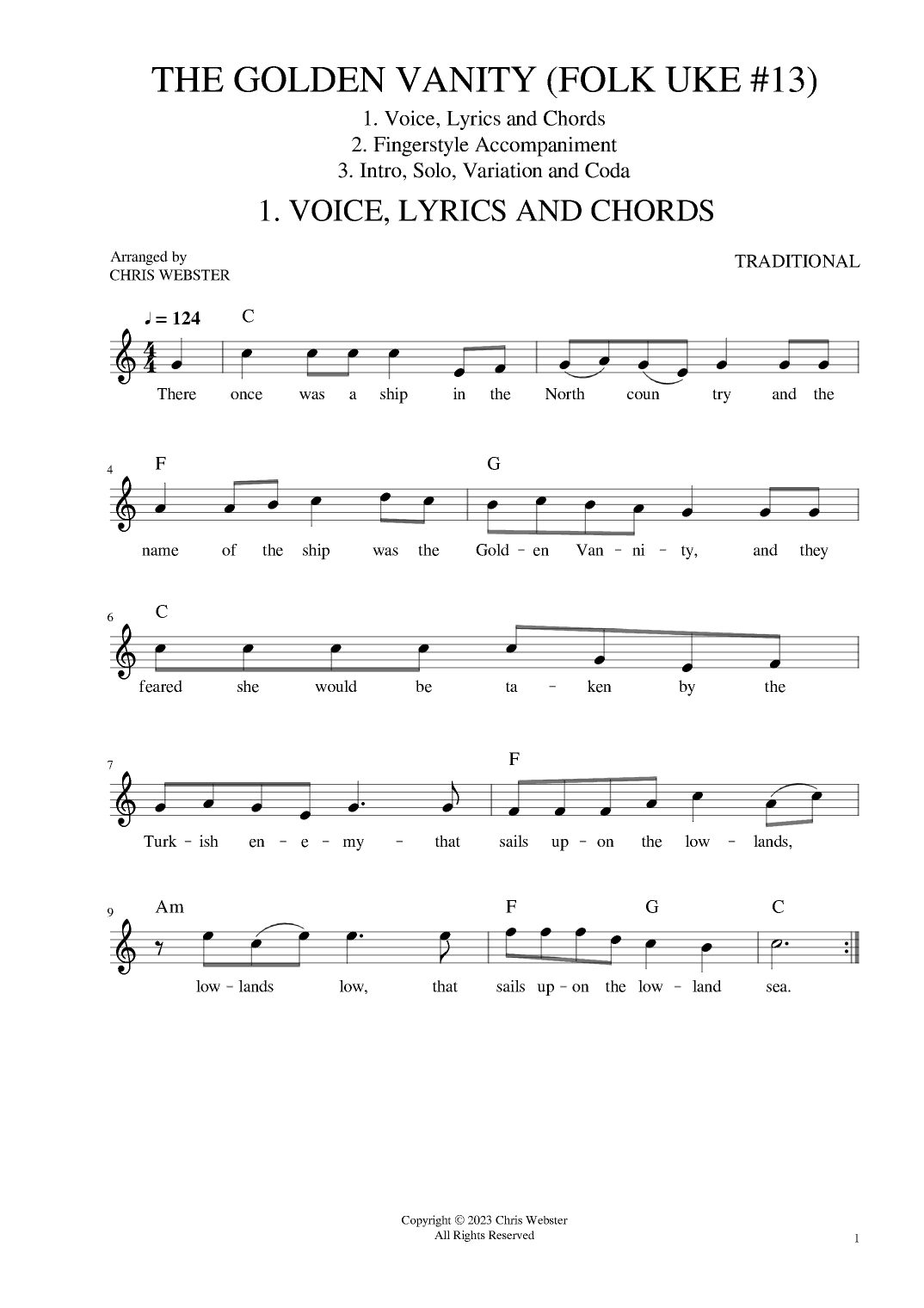 The Golden Vanity: Folk Uke #13 (arr. Chris Webster)