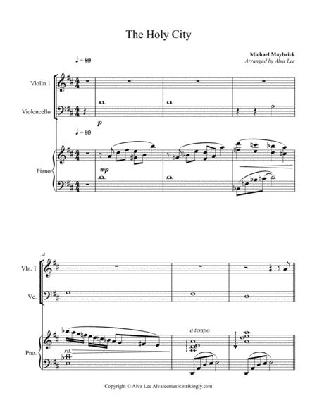 The Holy City - mp3 and score (arr. Alva J. Lee)