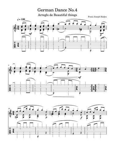 German Dance No.4-Joseph Haydn (arr. Beautiful things)
