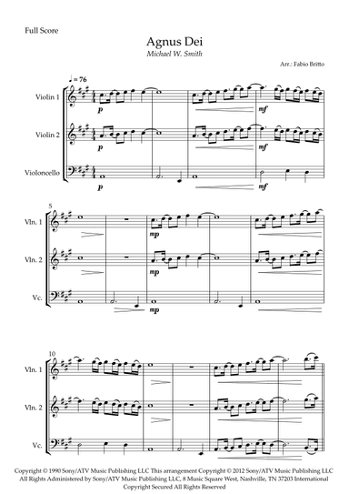 Agnus Dei (arr. Fabio Britto)