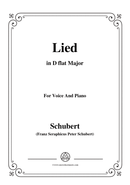 Schubert-Lied,in D flat Major,for Voice&Piano (arr. MSM)
