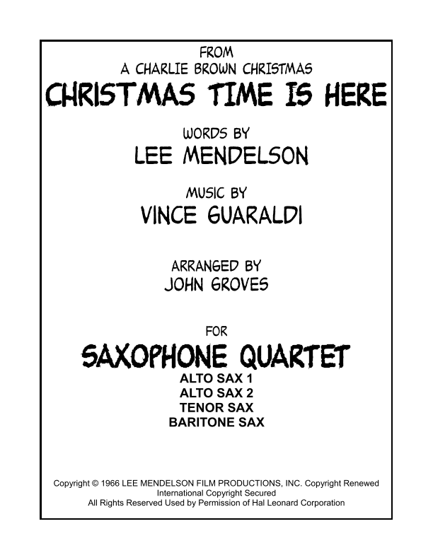 Christmas Time Is Here (arr. John Groves)