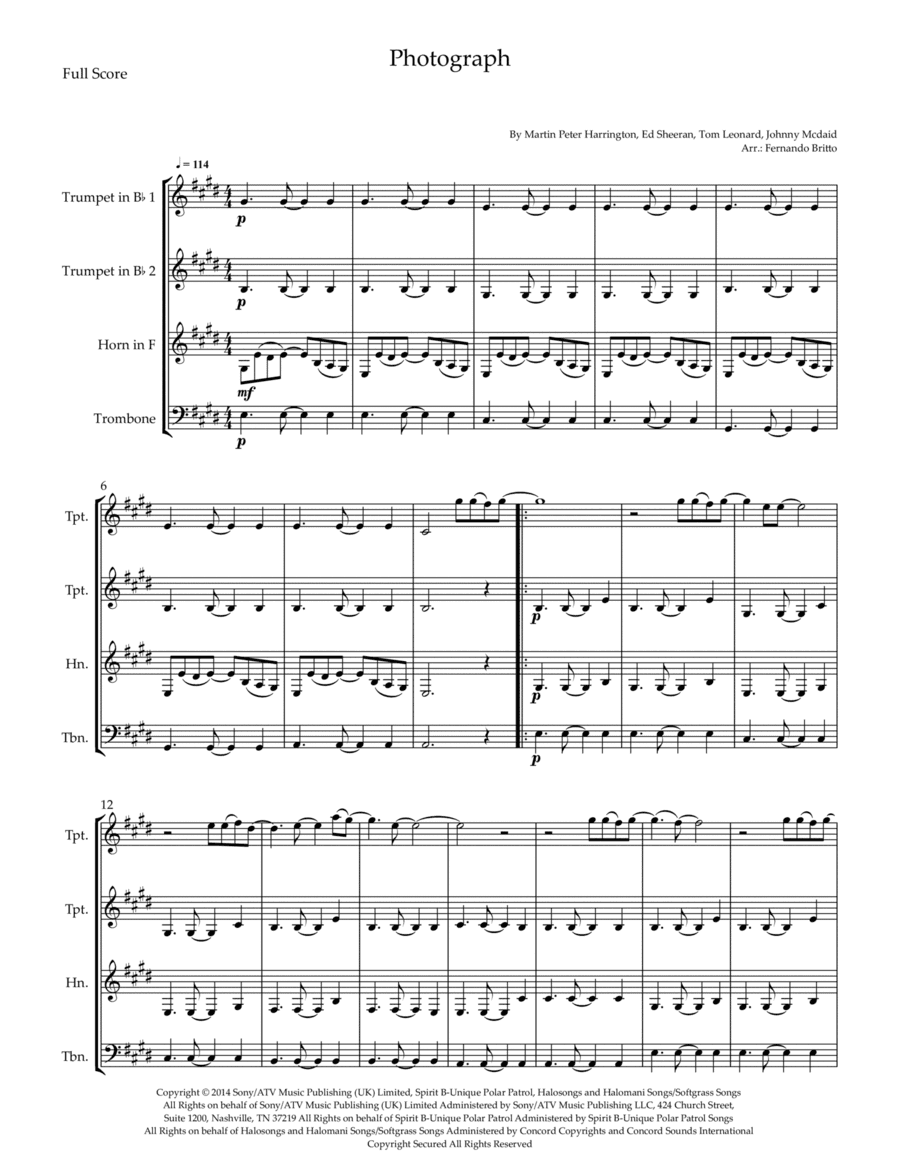 Photograph (arr. Fernando Britto)