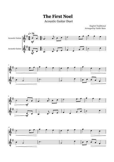 The First Noel - Acoustic Guitar Duet (arr. Valdir Maia)