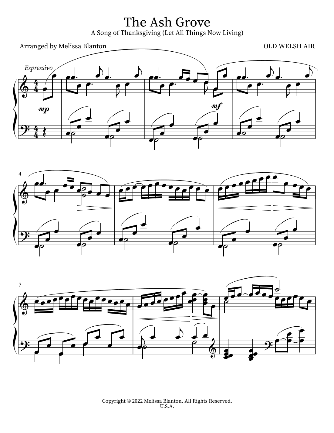 The Ash Grove (arr. Melissa Blanton)