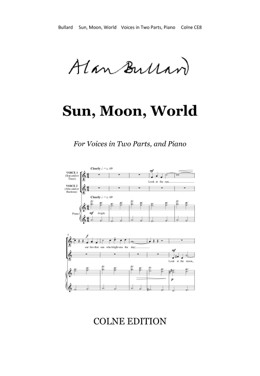 Sun, Moon, World, for voices in two parts and piano