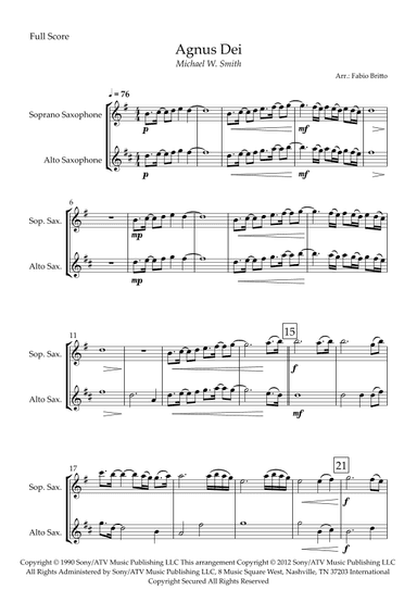 Agnus Dei (arr. Fabio Britto)
