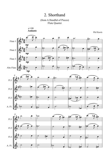Shorthand - from "A Handful of Pieces" - Flute Quartet