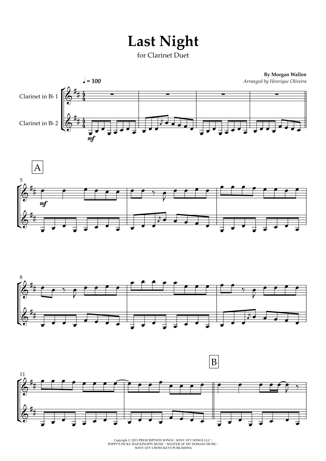 Last Night (arr. Henrique Oliveira)