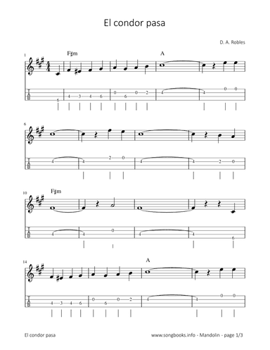 El Condor Pasa (arr. songbooks.info)
