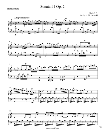 Sonata #1, Op. 2 (arr. Nick Lacanski)