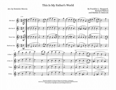 This Is My Father's World (arr. Dominic Meccia)
