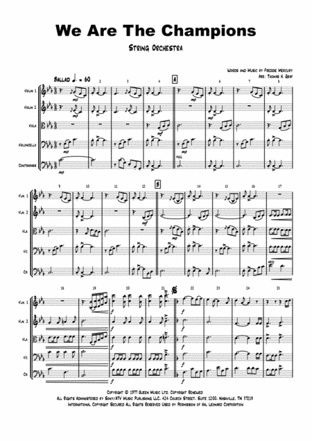 We Are The Champions (arr. Thomas H. Graf)