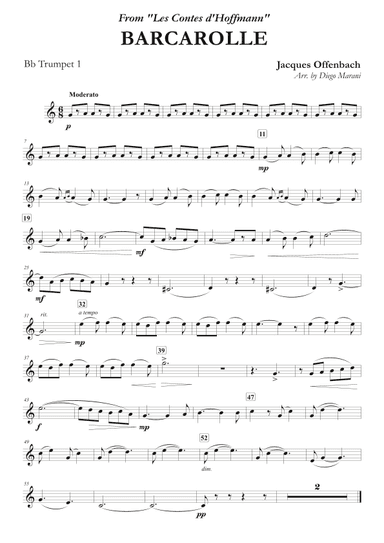 Offenbach's Barcarolle for Brass Quintet (arr. Diego Marani)
