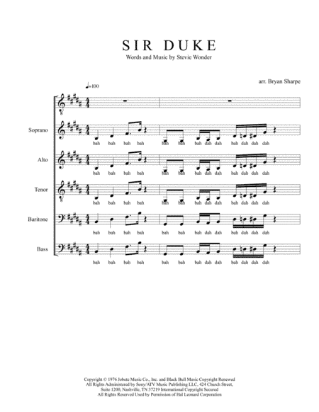 Sir Duke (arr. Bryan Sharpe)