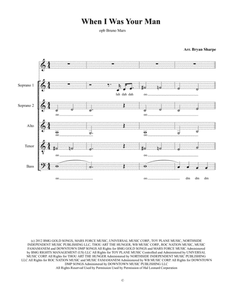 When I Was Your Man (arr. Bryan Sharpe)