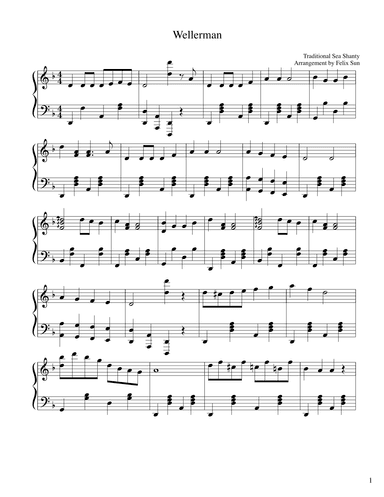 Wellerman - Sea Shanty (Piano Solo) (arr. Felix Sun)