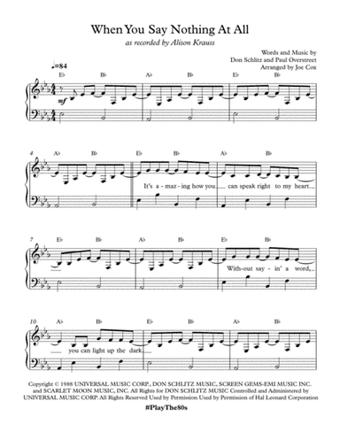 When You Say Nothing At All (arr. Joe Cox)