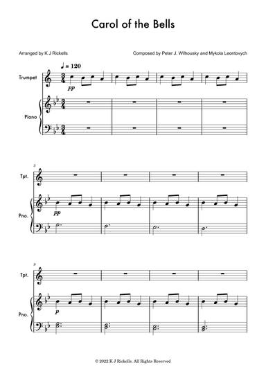 Carol Of The Bells - Trumpet (arr. K J Rickells)