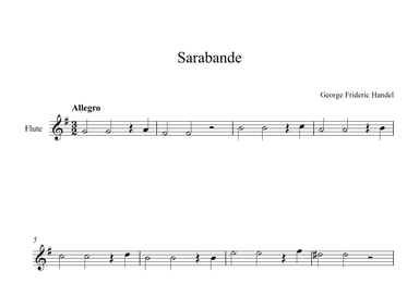 Sarabande - George Frideric Handel (Flute) (arr. Digital Book Music)