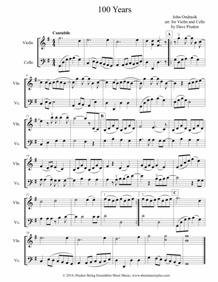 100 Years (arr. Dave Prudon)