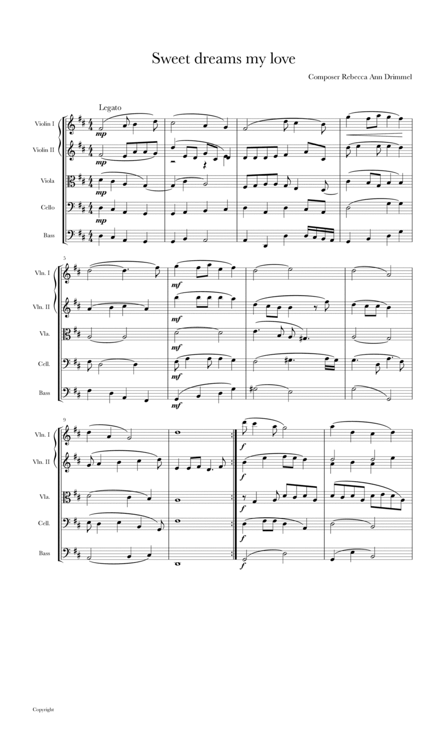 Sweet Dreams My Love (String Orchestra)