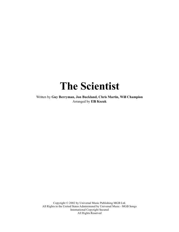 The Scientist (arr. Elli Kozak)