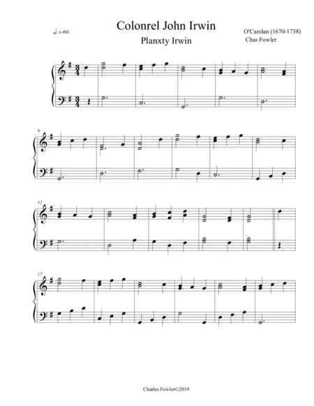 Plantxy Irwin (arr. Chas Fowler)