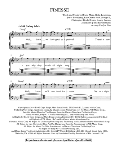 Finesse (arr. Joe Cox)