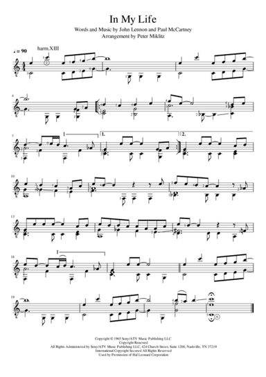 In My Life (arr. Peter Miklitz)