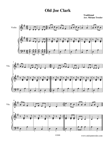 Old Joe Clark (arr. Miriam Troxler)
