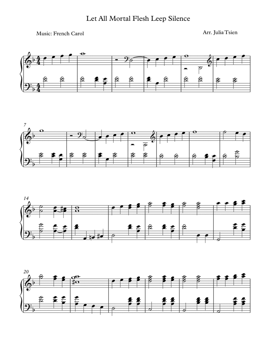 Let All Mortal Flesh Keep Silence, Piano Solo (arr. julia tsien)