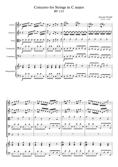 Concerto for Strings in C major RV 115