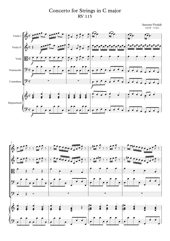 Concerto for Strings in C major RV 115